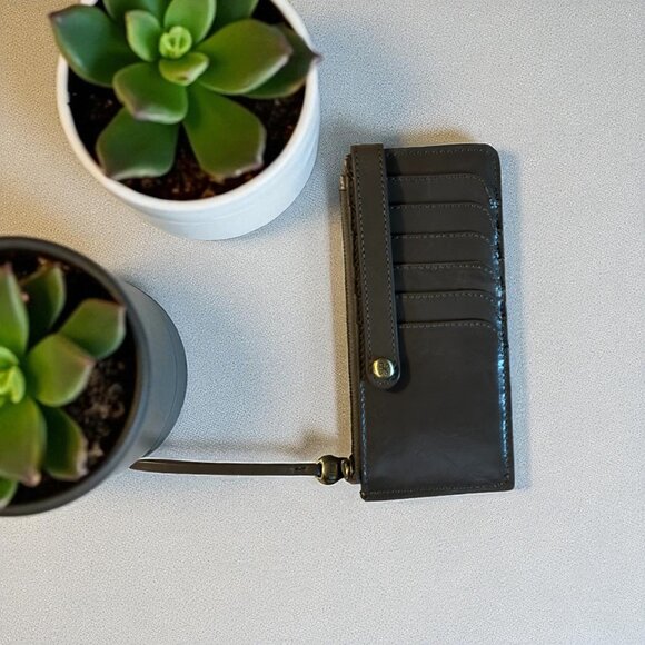HOBO Large Grey Leather Card Holder - Picture 2 of 6